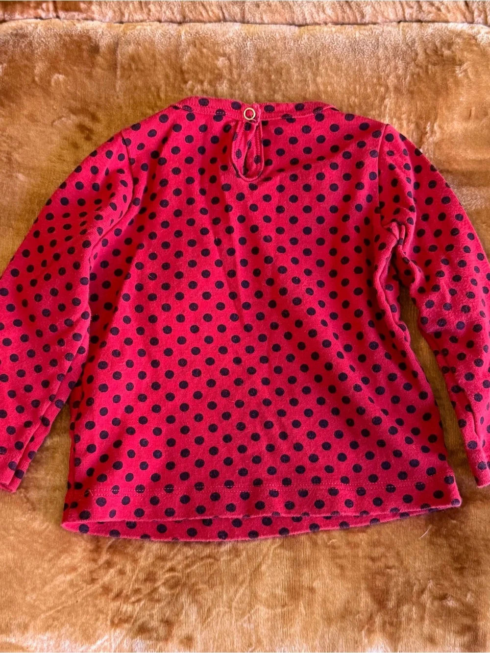 Petit Bateau Red & Black Polka Dot Baby Girl Set 12m 100% Cotton Ladybug